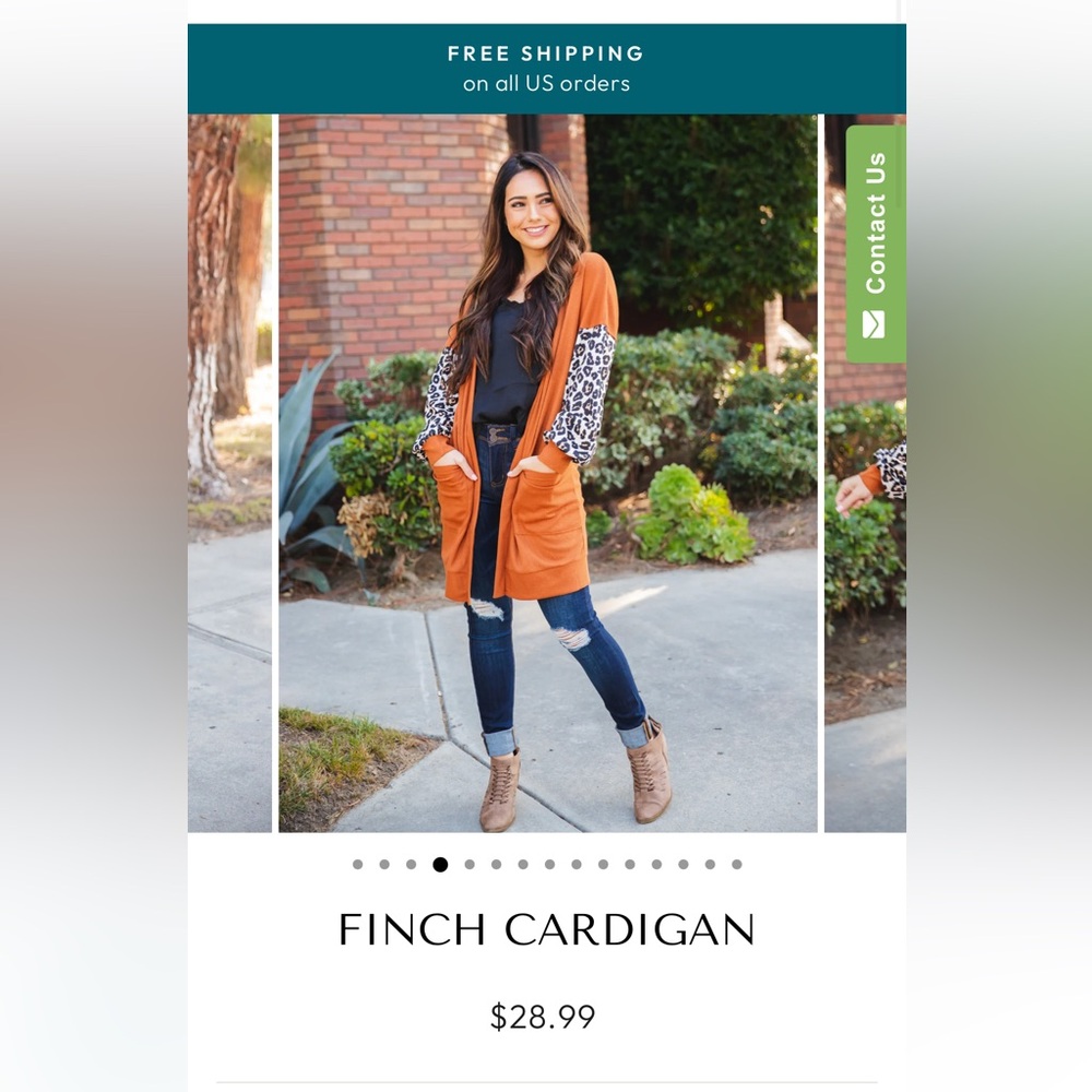 Like new tickled teal women orange long cardigan size medium